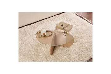 Soffbord Aeris 75 cm med Glasskiva - Safir Ek / Transparent - Products - Möbler - Bord & matgrupp - Soffbord