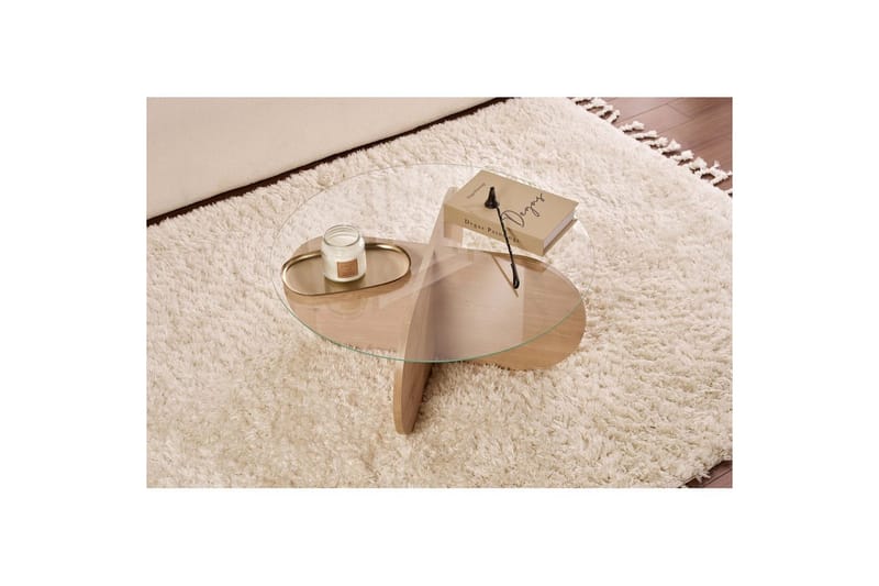 Soffbord Aeris 75 cm med Glasskiva - Safir Ek / Transparent - Products - Möbler - Bord & matgrupp - Soffbord