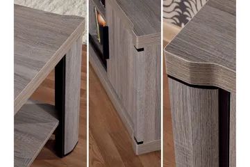 Chezum Soffbord 120 cm med Förvaring Hylla - Ekfärg/Beige/Grå - Products - Möbler - Bord & matgrupp - Soffbord - Soffbord med förvaring