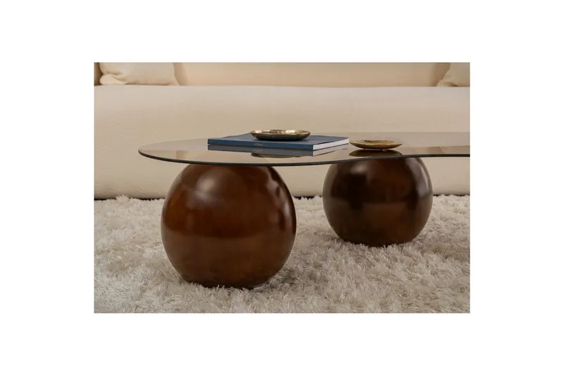 Soffbord Jaromere Valnöt / Bronse, Valnöt / Bronse