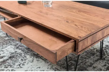 Langner Soffbord 60 cm med Förvaring 2 Lådor + Hyllor - Akacia/Svart - Products - Möbler - Bord & matgrupp - Soffbord - Soffbord med förvaring