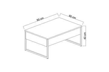 Luxe Soffbord 90x40 cm Vit/Guld - Hanah Home - Products - Möbler - Bord & matgrupp - Soffbord