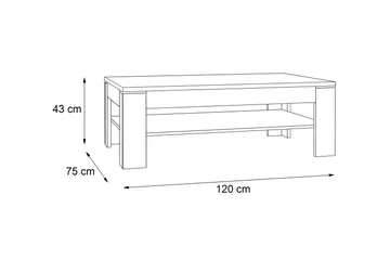 Perkhill Soffbord 120 cm med Förvaring Hylla - Vit - Products - Möbler - Bord & matgrupp - Soffbord - Soffbord med förvaring
