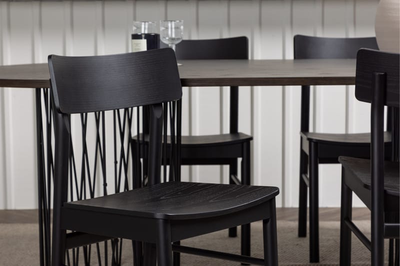 Stone Matgrupp + 4 Montros stolar Oval - Svart/Mocca - Products - Möbler - Bord & matgrupp - Matgrupp