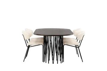 Stone Matgrupp 220 cm Oval med 4 Chico Stolar - Svart - Products - Möbler - Bord & matgrupp - Matgrupp