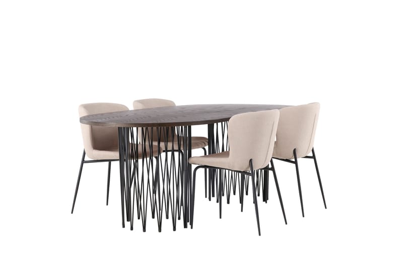 Stone Matgrupp 220 cm Oval med 4 Modesto stolar - Beige - Products - Möbler - Bord & matgrupp - Matgrupp
