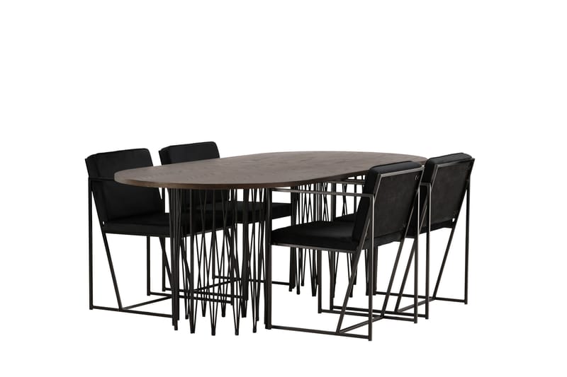 Stone Matgrupp 220 cm Oval med 4 Richmond stolar - Svart - Products - Möbler - Bord & matgrupp - Matgrupp