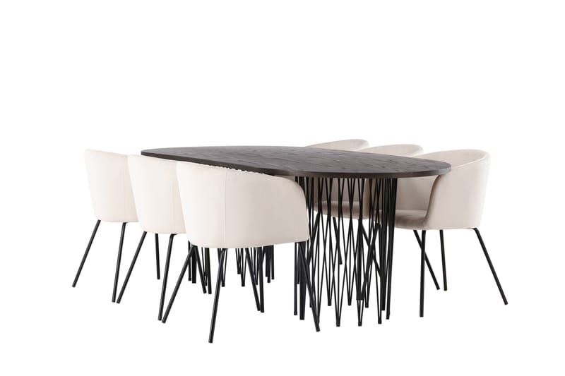 Stone Matgrupp 220 cm Rektangulär med 6 Berit stolar - Beige - Products - Möbler - Bord & matgrupp - Matgrupp