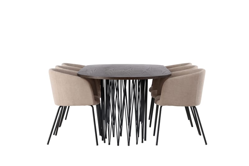 Stone Matgrupp 220 cm Rektangulär med 6 Berit stolar - Beige - Products - Möbler - Bord & matgrupp - Matgrupp