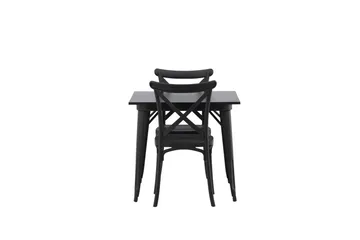 Tempe Matgrupp 80 cm Rektangulär med 2 Crosett stolar - Svart - Products - Möbler - Bord & matgrupp - Matgrupp