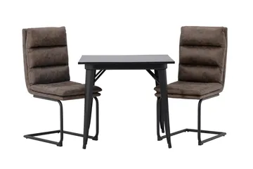 Tempe Matgrupp 80 cm Rektangulär med 2 Zizo stolar - Svart - Products - Möbler - Bord & matgrupp - Matgrupp