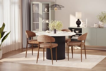 Uppveda Matbord 120 cm Rund med 4 st Jairam Matstolar - Svart/Vit - Products - Möbler - Bord & matgrupp - Matgrupp