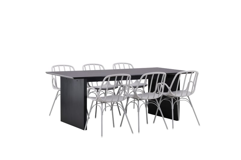 Vail Matgrupp 200 cm Rektangulär med 6 Dyrön stolar - Svart - Products - Möbler - Bord & matgrupp - Matgrupp