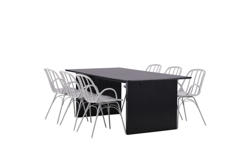 Vail Matgrupp 200 cm Rektangulär med 6 Dyrön stolar - Svart - Products - Möbler - Bord & matgrupp - Matgrupp