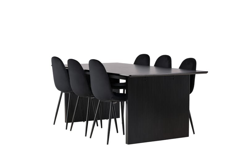Vail Matgrupp 200 cm Rektangulär med 6 Polar stolar - Svart - Products - Möbler - Bord & matgrupp - Matgrupp