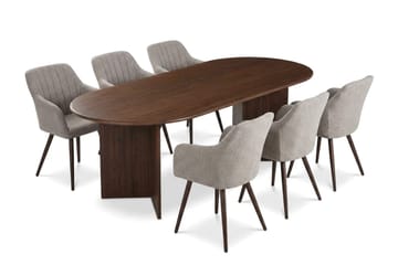 Vera Matgrupp rektangulärt 180 cm Valnöt med 6 Filippa Matstolar - Valnöt - Products - Möbler - Bord & matgrupp - Matgrupp