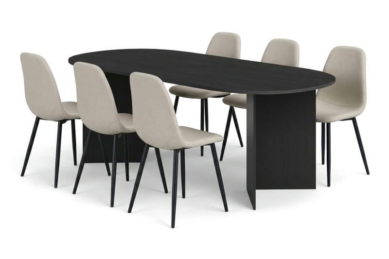Beige/Svarta metallben - Svart