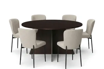 Beige - Svartlaserad ek