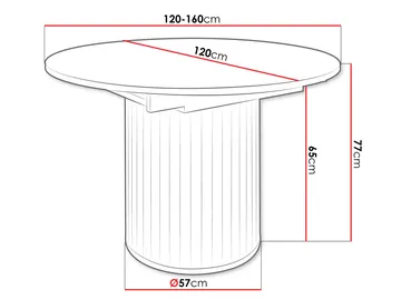 Veyricor Förlängningsbart Matbord 120-160 cm Rund - Beige - Products - Möbler - Bord & matgrupp - Matbord & köksbord