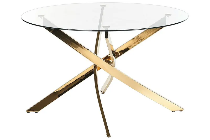 Vincenzo Matbord 120 cm Rund, Transparent/Guld