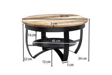 Willowdale Soffbord 60x34 cm med Förvaring Runt - Brun/Svart - Products - Möbler - Bord & matgrupp - Soffbord