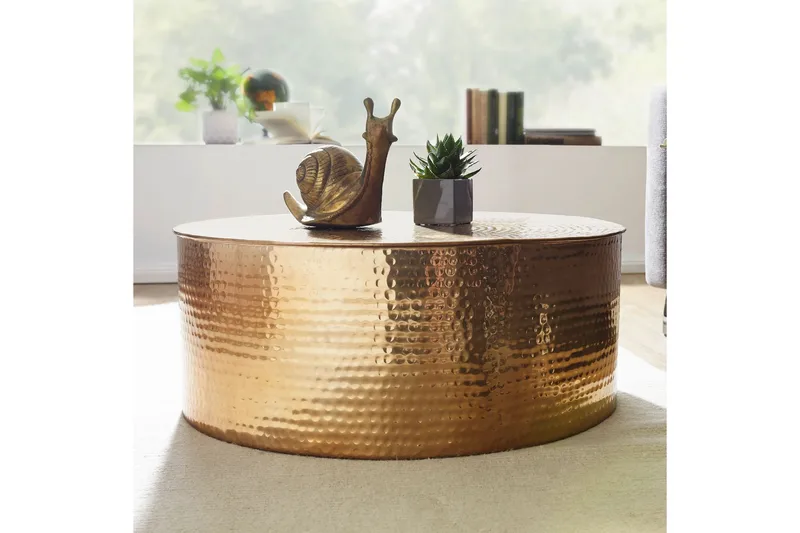 Xeniah Soffbord 75 cm Runt - Guld - Products - Möbler - Bord & matgrupp - Soffbord