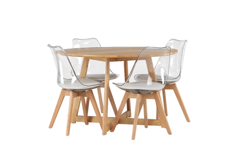 Yakidon Matgrupp 120 cm Rund med 4 Edvin stolar - Brun - Products - Möbler - Bord & matgrupp - Matgrupp