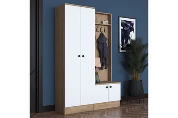 Hooda Hallmöbelset Brun/Vit - Hanah Home - Products - Möbler - Hallmöbler - Möbelset för hall & entre