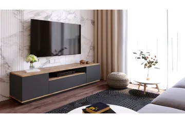 Anari Tv-bänk 180 cm med Hylla - Antracit/Natur - Products - Möbler - TV- & Mediamöbler - TV bänk & mediabänk