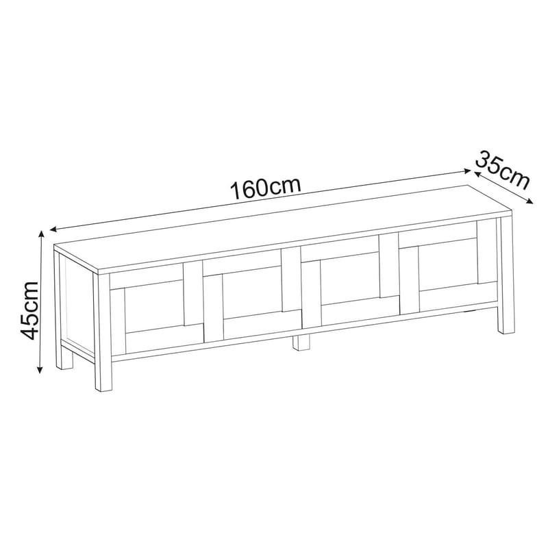 Belor TV-bänk 160x45x35 cm - Antracit - Products - Möbler - TV- & Mediamöbler - TV bänk & mediabänk