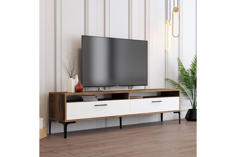 Brutorp Tv-bänk 180 cm - Valnöt/Vit - Products - Möbler - TV- & Mediamöbler - TV bänk & mediabänk