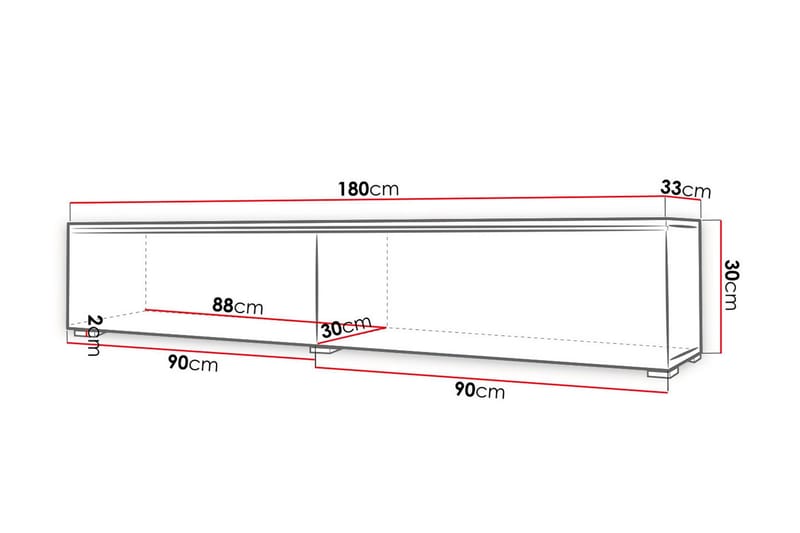Cuguen Tv-skåp 180 cm - Ljus Natur - Products - Möbler - TV- & Mediamöbler - TV bänk & mediabänk