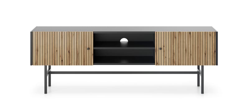 Francisca Tv-bänk 155 cm - Svart/Ek - Products - Möbler - TV- & Mediamöbler - TV bänk & mediabänk