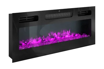 Glenndale Tv bänk med Förvaring + LED kamin + Belysning 190 cm - Vit - Products - Möbler - TV- & Mediamöbler - TV bänk & mediabänk