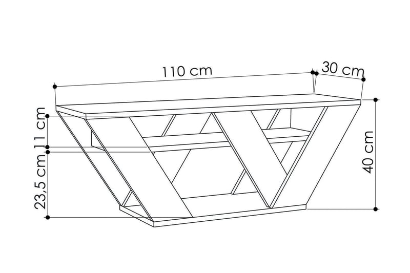 Homitis Tv-Bänk 110 cm - Vit - Products - Möbler - TV- & Mediamöbler - TV bänk & mediabänk