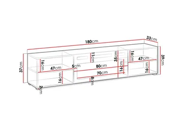 Juniskär Tv-skåp 180 cm - Vit - Products - Möbler - TV- & Mediamöbler - TV-skåp