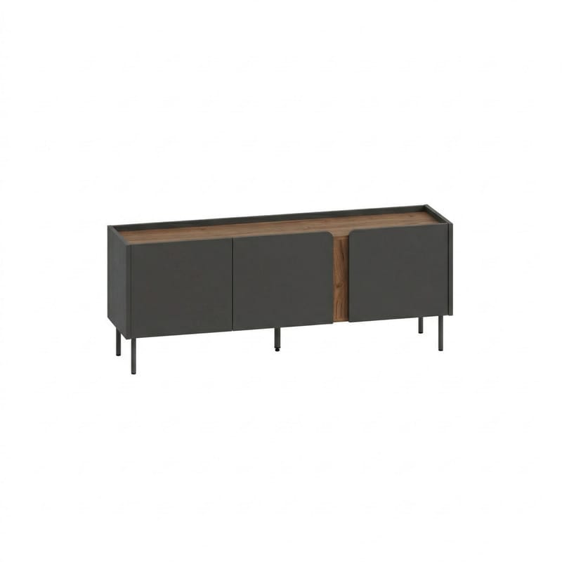 Lomar TV-bänk 140x53,9x35,5 cm - Antracit, naturlig ek, svart - Products - Möbler - TV- & Mediamöbler - TV bänk & mediabänk