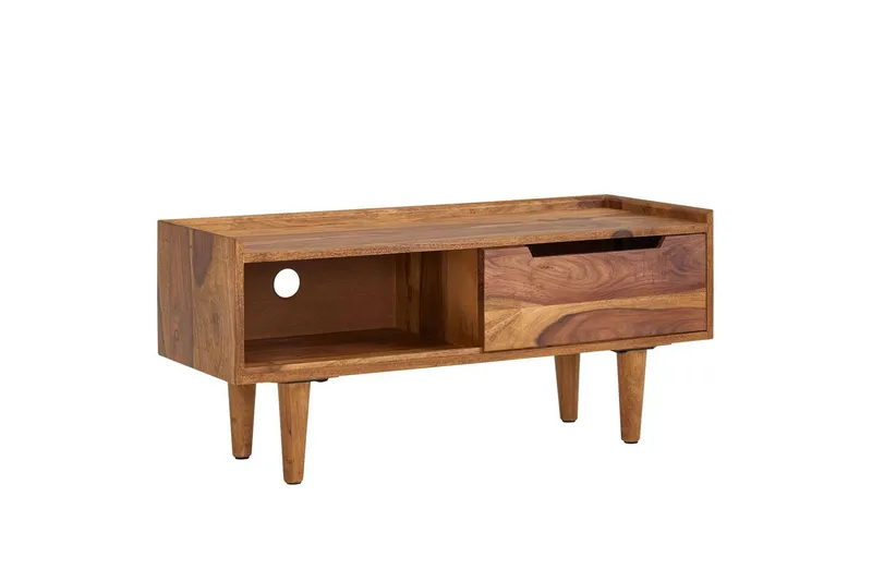 Lowboard Wohnling Massivt trä med förvaring 1 dörr trälben lantligt