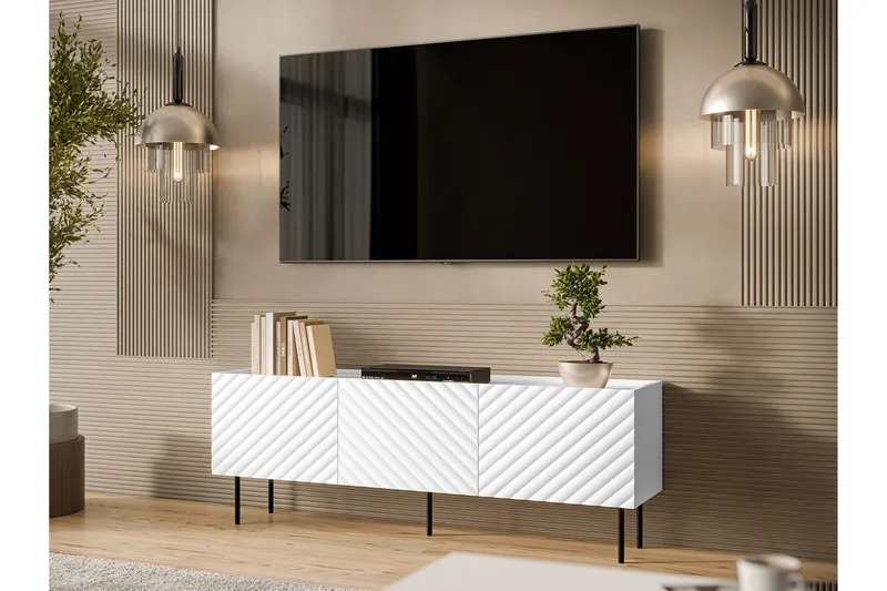 Munkedal Tv-bänk 166 cm - Vit - Products - Möbler - TV- & Mediamöbler - TV bänk & mediabänk