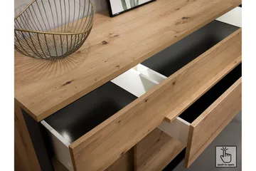 Quant 41x155 cm - Ek/Svart - Products - Möbler - TV- & Mediamöbler - TV bänk & mediabänk