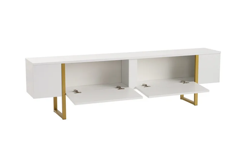 Serenity Tv-bänk 180x30 cm - Vit/Guld - Products - Möbler - TV- & Mediamöbler - TV bänk & mediabänk