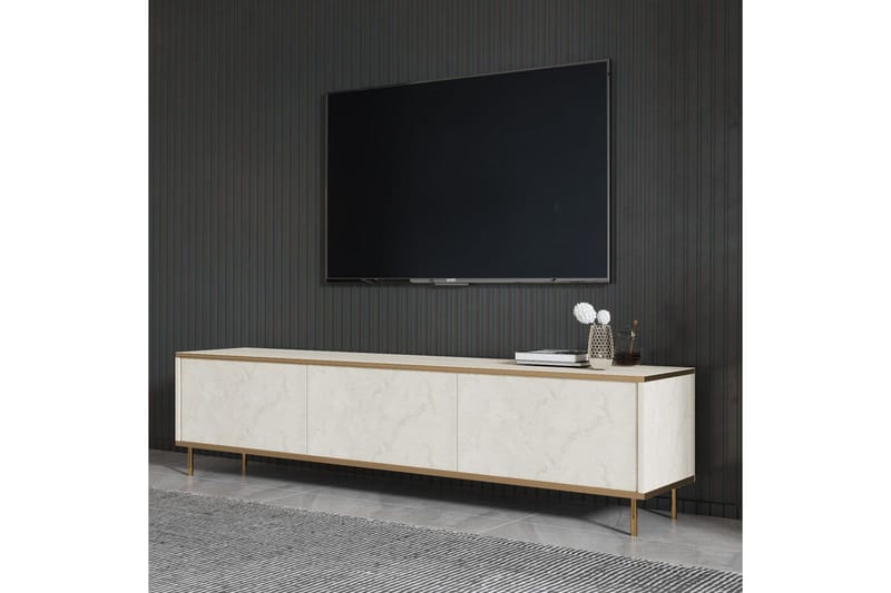 TV-bänk Imaj Travertin / Rany - Guld/Taupe - Products - Möbler - TV- & Mediamöbler - TV bänk & mediabänk