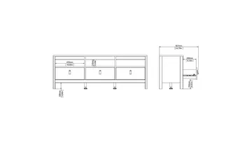 Vallvidera Tv-bänk 151 cm - Svart/Natur - Products - Möbler - TV- & Mediamöbler - TV bänk & mediabänk