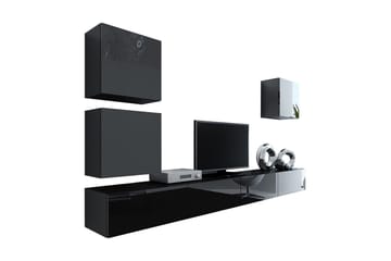Vasil TV-möbelset 280x40x180 cm - Svart/Vit - Products - Möbler - TV- & Mediamöbler - TV-möbelset