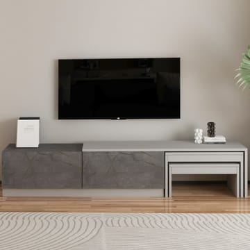 Zalven TV-bänk 180x36x30 cm - gordionmarmor och grå - Products - Möbler - TV- & Mediamöbler - TV bänk & mediabänk