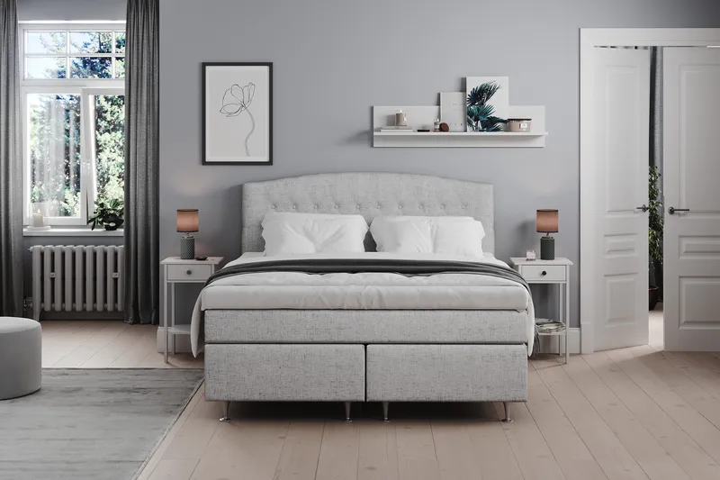 Belda Kontinentalsäng 160x200Medium - Ljusgrå - Products - Möbler - Säng - Kontinentalsäng