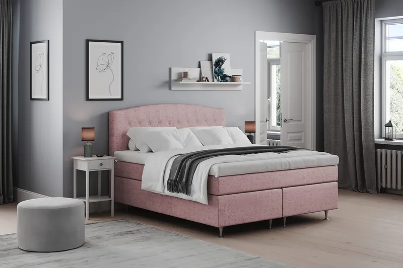 Belda Kontinentalsäng 180x200Fast/Medium - Rosa - Products - Möbler - Säng - Kontinentalsäng