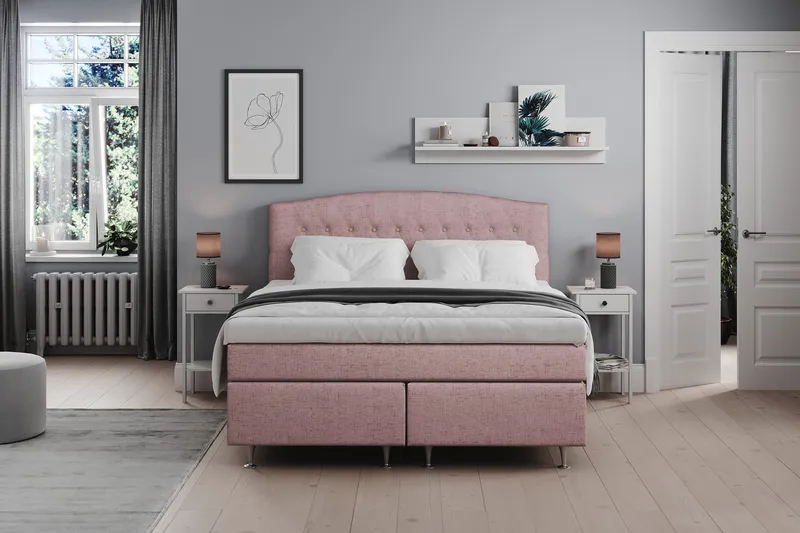 Belda Kontinentalsäng 180x200Fast/Medium - Rosa - Products - Möbler - Säng - Kontinentalsäng