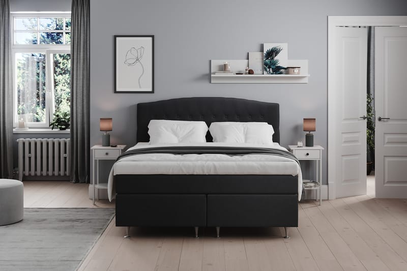 Belda Kontinentalsäng 180x200Fast/Medium - Svart - Products - Möbler - Säng - Kontinentalsäng