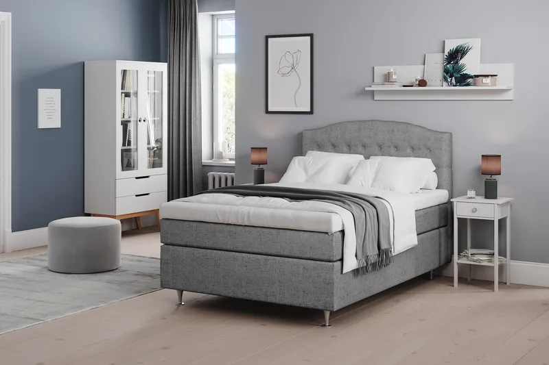 Belda Sängpaket 120x200 Fast - Grå - Products - Möbler - Säng - Enkelsäng